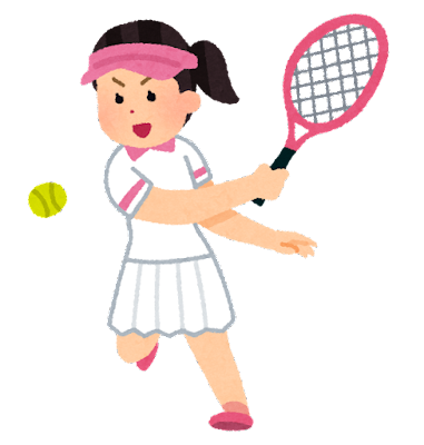 テニスをする女（いらすとや）